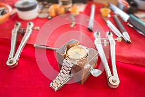 Process of installing a part on a mechanical watch