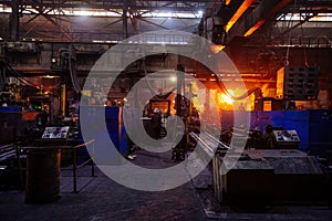 Process of Iron pipe casting at the foundry