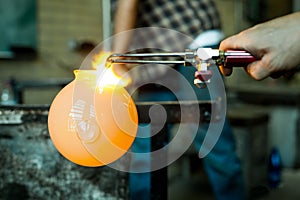 Process of making a blown glass lantern