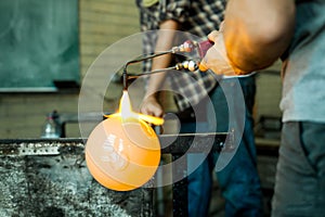 Process of making a blown glass lantern