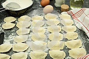 The process of making dumplings from dough