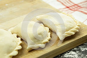 The process of making dumplings from dough