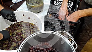 The process of making homemade wine.