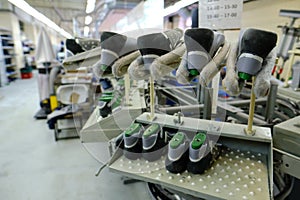 The process of making shoes in a small factory