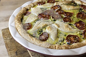 Process for making a Swiss Chard Pie from homemade dough to filling