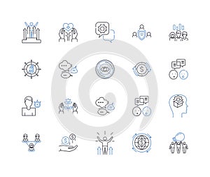 Process management line icons collection. Efficiency, Optimization, Workflow, Process, Standardization, Automation