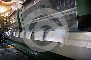 Process in modern printing house, offset printing.