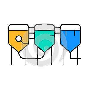 process of neutralization, discoloration and deodorization icon color illustration