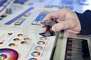 The process of offset printing and color correction photo