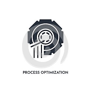 Process optimization base icon. simple element illustration. isolated trendy filled process optimization base icon on white