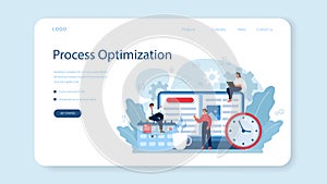 Process optimization web banner or landing page. Idea of business