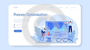 Process optimization web banner or landing page. Idea of business