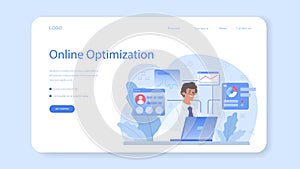 Process optimization web banner or landing page. Idea of business