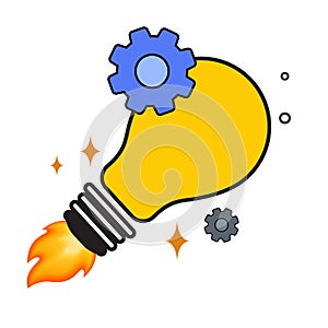 Process realization, concept teamwork, interconnections - vector