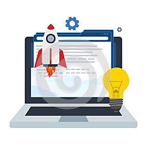 Process realization, concept teamwork, interconnections - vector