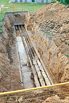 Process of repair or replacement communications, old heat and water pipes in the ground