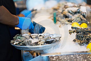 Process of shucking oysters