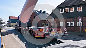 Process of transporting blades from huge wind turbines to wind farms for assembly