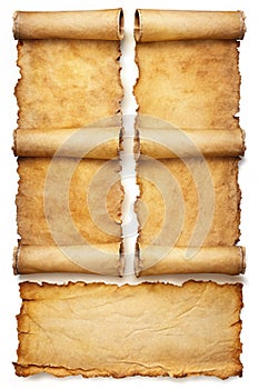 Processed Collage of Ancient Scroll Sheet of Brown Aged Paper Texture