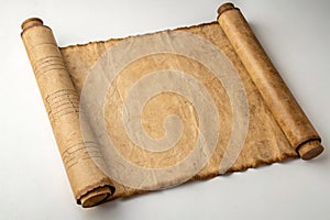 Processed collage of ancient scroll sheet of brown paper texture