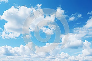 Processed collage of cloudy light blue sky texture. Background for banner, backdrop or texture