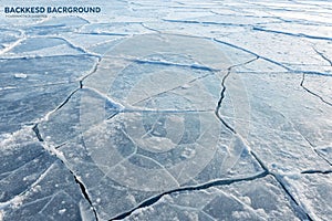 Processed collage of cracked ice texture background