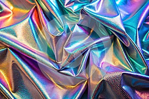 Processed Collage Iridescent Fabric Holographic Texture Background