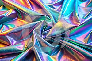 Processed Collage Iridescent Fabric Holographic Texture Background