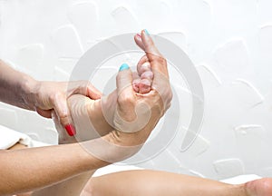 Processes foot massage photo