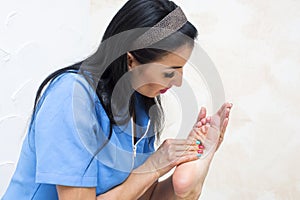 Processes foot massage photo