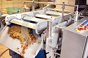 A processing of apples for fresh juice production. Food and healthy drinks