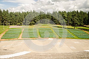 Processing benches in Daugavpils city, Latvia