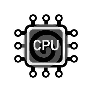 Processing CPU. Vector. Graphics. Computer illustration.CPU. Computer illustration. Processor chip. Vector.