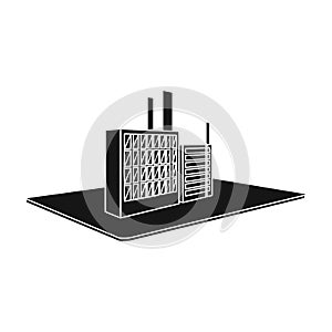 Processing factory. Factory and industry single icon in black style isometric vector symbol stock illustration web.