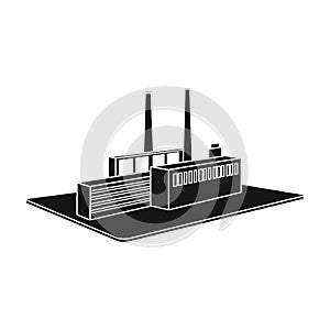 Processing factory. Factory and industry single icon in black style isometric vector symbol stock illustration web.