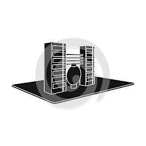 Processing factory. Factory and industry single icon in black style isometric vector symbol stock illustration web.