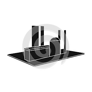 Processing factory. Factory and industry single icon in black style isometric vector symbol stock illustration web.