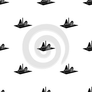 Processing factory. Factory and industry single icon in black style isometric vector symbol stock illustration web.