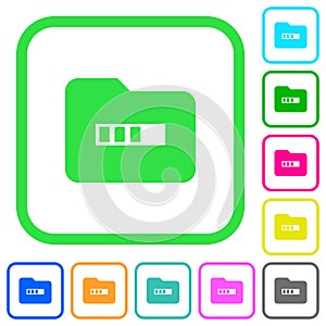 Processing folder vivid colored flat icons