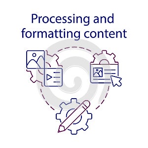 Processing and formatting content simple set