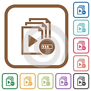 Processing playlist operation simple icons