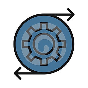 processing settings, cog line isolated vector icon can be easily modified and edit