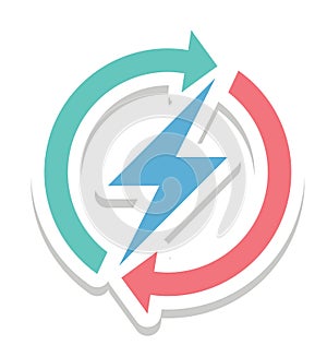 Processing, Synchronization Color Isolated Vector Icon