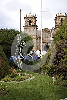 procession catholic at the festival of the Virgin Candelaria, with music and intrument puno peru photo