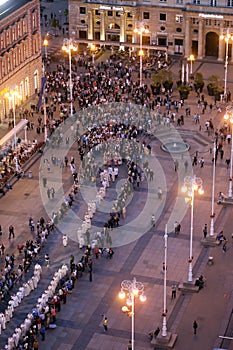 Procession through the streets of the city for a day Our Lady of the Kamenita vrata, patroness of Zagreb