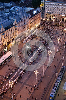 Procession through the streets of the city for a day Our Lady of the Kamenita vrata, patroness of Zagreb