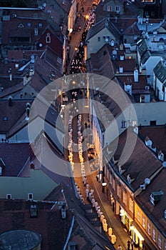 Procession through the streets of the city for a day Our Lady of the Kamenita vrata, patroness of Zagreb