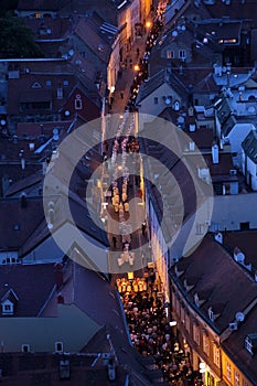 Procession through the streets of the city for a day Our Lady of the Kamenita vrata, patroness of Zagreb