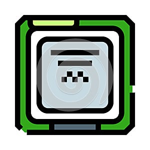 Processor chip computer hardware technology icon concept