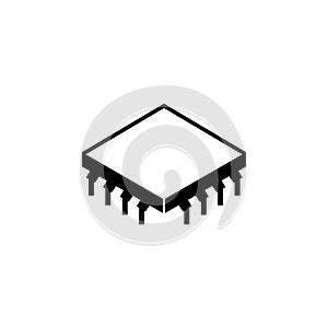 Processor Chip Flat Vector Icon